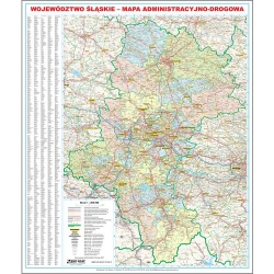 Śląskie administracyjno-drogowa 96,5x108cm. Mapa ścienna.