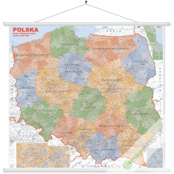 Polska Administracyjna 200x186cm. Mapa ścienna.