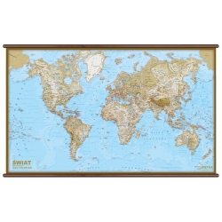 Świat fizyczny stylizowany 200x125cm. Mapa ścienna