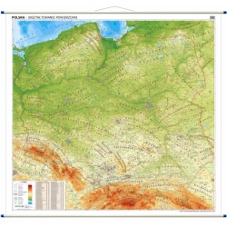 Polska fizyczna 145x140cm. Mapa ścienna
