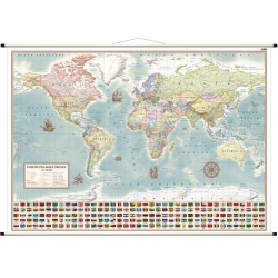 Świat polityczny stylizowany 205x144cm. Mapa ścienna
