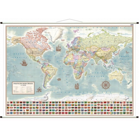 Świat polityczny stylizowany 205x144cm. Mapa ścienna