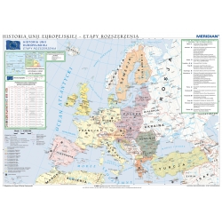 Historia Unii Europejskiej - etapy rozszerzania 160x120cm. Mapa ścienna