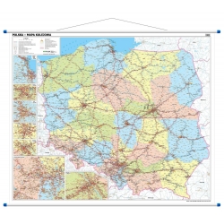 Polska kolejowa 168x140 cm. Mapa ścienna.