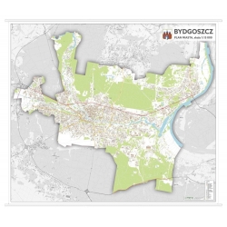 Bydgoszcz - plan miasta 153x133cm. Mapa  ścienna.