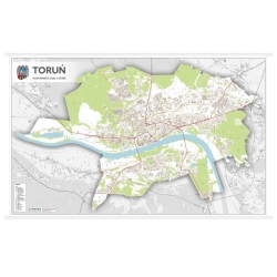 Toruń - plan miasta 133x80cm. Mapa ścienna.