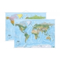 Świat Polityczny i fizyczny 144x100cm. Mapa ścienna dwustronna.
