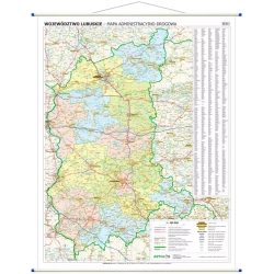 Lubuskie administracyjno-drogowa 91x120 cm. Mapa scienna.