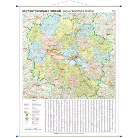 Województwo Kujawsko-Pomorskie 96x133cm.Mapa ścienna