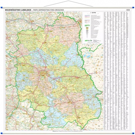 Województwo Lubelskie 110x130cm. Mapa ścienna