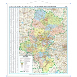 Śląskie administracyjno-drogowa 97x114cm. Mapa ścienna.