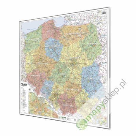 Mapa magnetyczna Polska administracyjno-drogowa 105x94cm. Mapa magnetyczna.