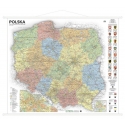 Polska Administracyjno-drogowa 164x136cm. Mapa ścienna.