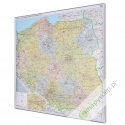 Polska administracyjno-drogowa (tablice rejestracyjne) 155x140cm. Mapa do wpinania.
