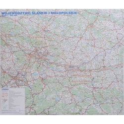 Śląskie i Małopolskie drogowa 140x117 cm. Mapa ścienna.