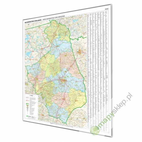 Podlaskie administracyjno-drogowa 110x127cm. Mapa magnetyczna.