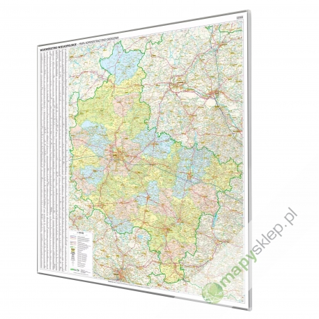 Województwo Wielkopolskie 130x160 cm. Mapa do wpinania.