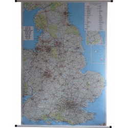 Anglia i Walia drogowa 104x138 cm. Mapa ścienna dwustronna.