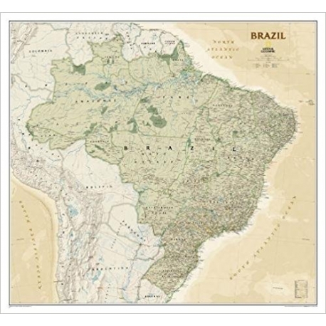 Brazylia eksk. 1:5mln NG Mapa scienna 107x98 cm