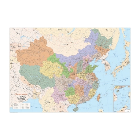 Chiny administracyjno-drogowe 134x95 cm. Mapa scienna