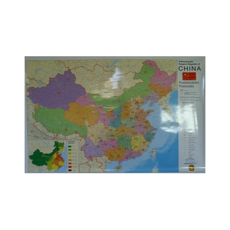Chiny kodowa 140x100 cm. Mapa ścienna.