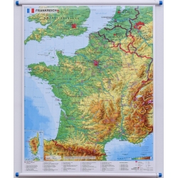Francja fizyczna 120x160 cm. Mapa ścienna.