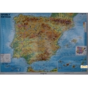Hiszpania i Portugalia fizyczna 140x100cm. Mapa ścienna.
