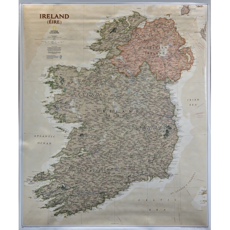 M-DR Irlandia Pól. i Poł. eks. NG Mapa scienna 1:5,5mln 78x92 cm
