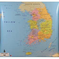 Korea Południowa administracyjno-drogowa 113x98cm. Mapa ścienna.
