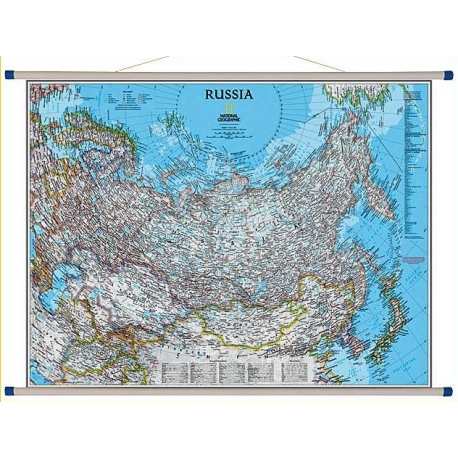 Rosja, państwa niepodległe i byłego ZSRR  84x60,5cm. Mapa ścienna.