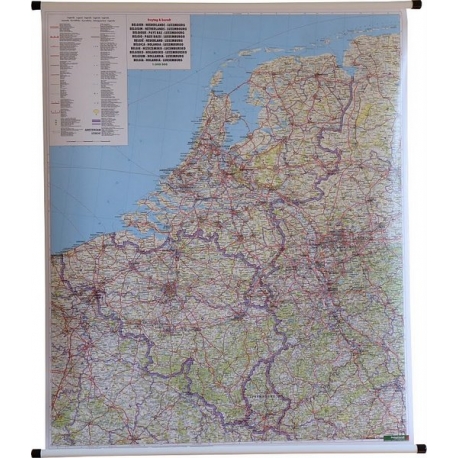 Benelux drog 87x105cm.Mapa ścienna