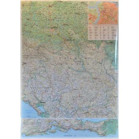 Serbia i Czarogóra Drogowa G1:500ty Mapa scienna GiziMap 81x118cm