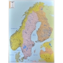 Skandynawia i kraje nadbałtyckie kodowa 100x128cm. Mapa ścienna.