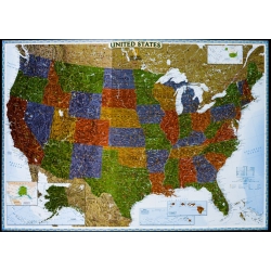 Stany Zjednoczone/USA ozdobna 180,5x123 cm. Mapa ścienna.
