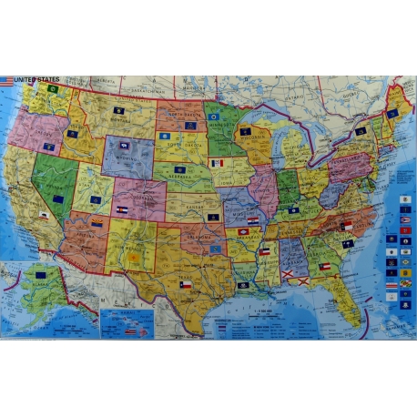 M-DR Stany Zjednoczone USA 1:5,5mlnStief Mapa scienna kodowa 105x61 cm