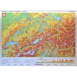 Szwajcaria fizyczna 160x120 cm. Mapa ścienna.