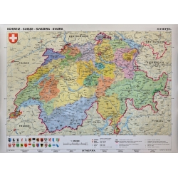 Szwajcaria polityczna 160x120cm. Mapa ścienna.