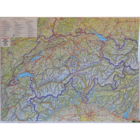 M-DR Szwajcaria drogowa 1:400 tys F&B Mapa scienna 115x84cm
