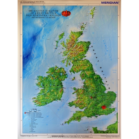 M-DR Wielka Brytania i Irlandia 1:9,5 ty Mapa scienna Merid.Czasy angi.122x159