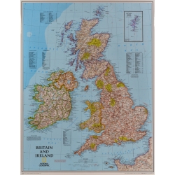 Wielka Brytania i Irlandia  64x77cm. Mapa ścienna.