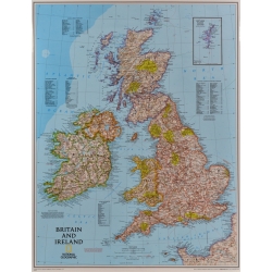 Wielka Brytania i Irlandia 64,5x77cm. Mapa ścienna.