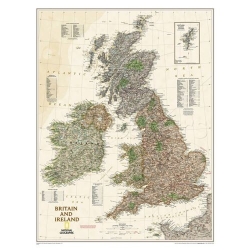 Wielka Brytania i Irlandia exclusive 64x77cm. Mapa ścienna.