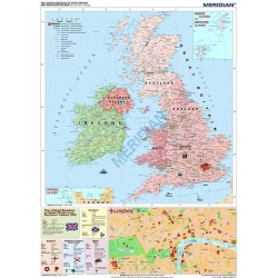 Wielka Brytania i Irlandia polityczna 120x160cm. Mapa ścienna.