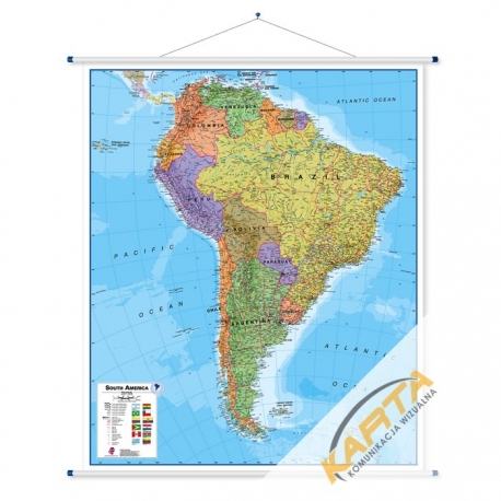 Ameryka Południowa 106x120cm. Mapa ścienna