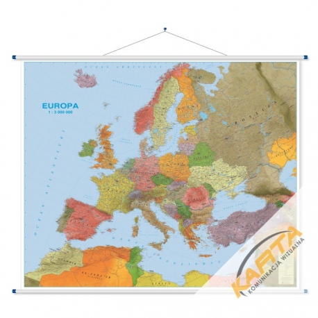 Europa Polityczna-drogowa 120x100cm. Mapa ścienna.
