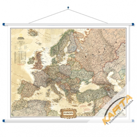 Europa Polityczna exclusive 1:8,4mln.NG Mapa ścienna 75x60 cm