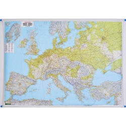 Europa Fizyczno-drogowa 186x122cm. Mapa ścienna.