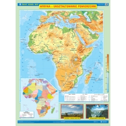 Afryka ukształtowanie powierzchni (fizyczna)/krajobrazowa 120x160cm. Mapa ścienna dwustronna.