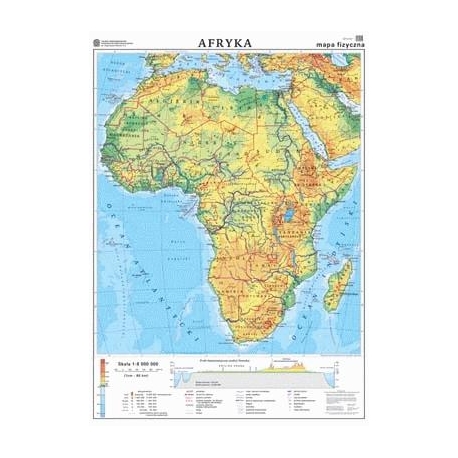 Afryka ogólnogeograficzna/mapa do ćwiczeń 110x150cm. Mapa ścienna dwustronna.