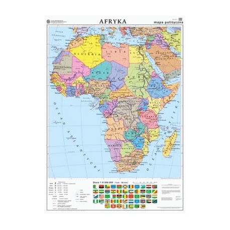 Afryka polityczna /konturowa 110x115cm. Mapa ścienna dwustronna.